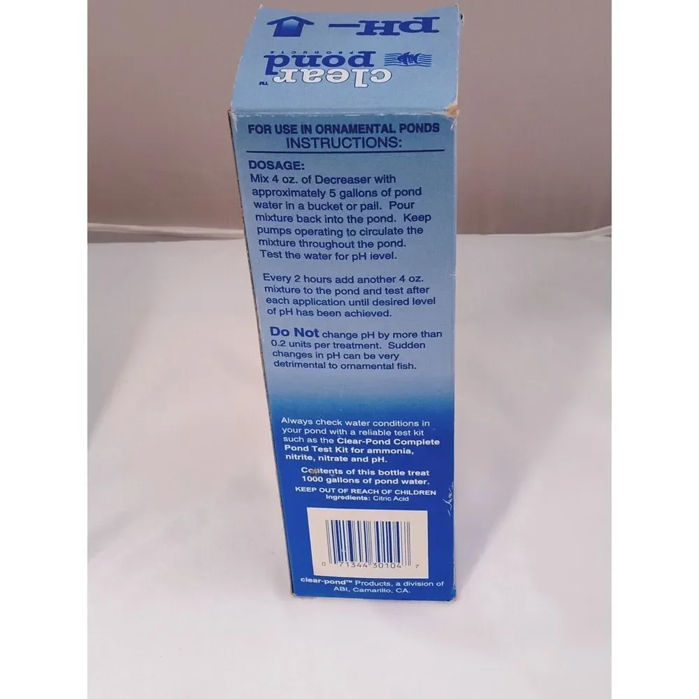 2 - CLEAR POND PH DOWN‎ Pond Water PH Reducing Solution 16-Ounce Bottle, White
